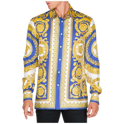 long sleeve versace shirt|versace long sleeve shirt men.